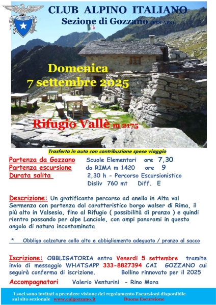 Locandina Rifugio Valle 7 set