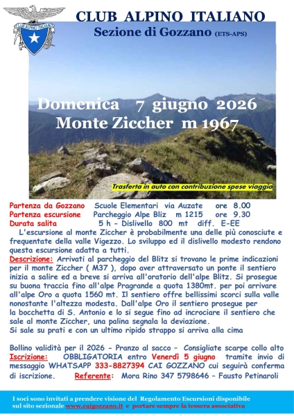 MONTE ZICCHER m 1967 v.Vigezzo