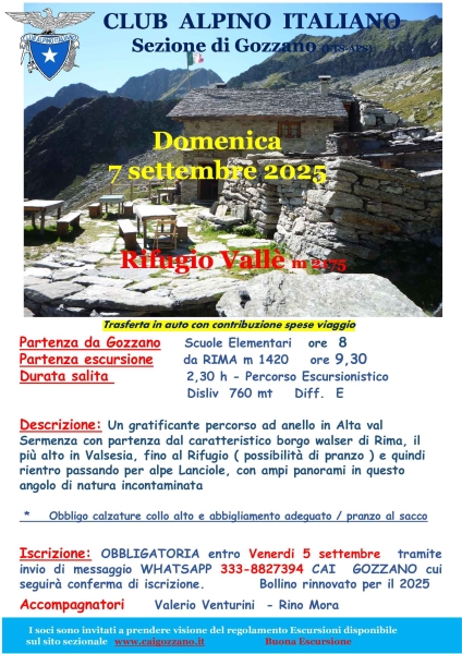 Rifugio Vallee 7 settembre